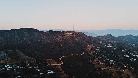 Aerial photo Hollywood sigm
